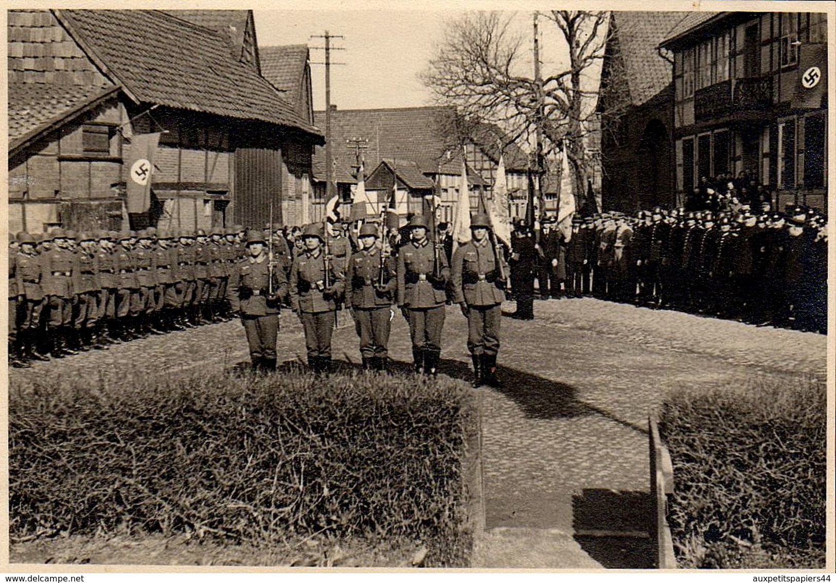 5 Photos Originales Guerre 1939-45 - Hommage & Commémoration de la Guerre 1914/1918 dans un Village Occupé