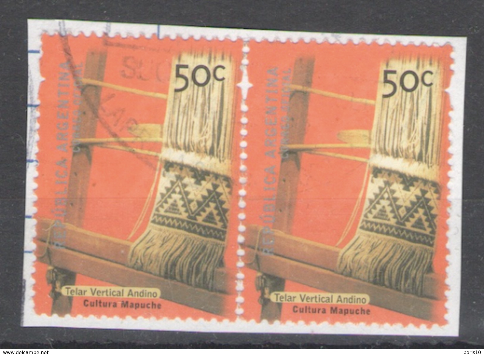 Argentina 2000 Argentine Culture Used On Paper Pair - Usados