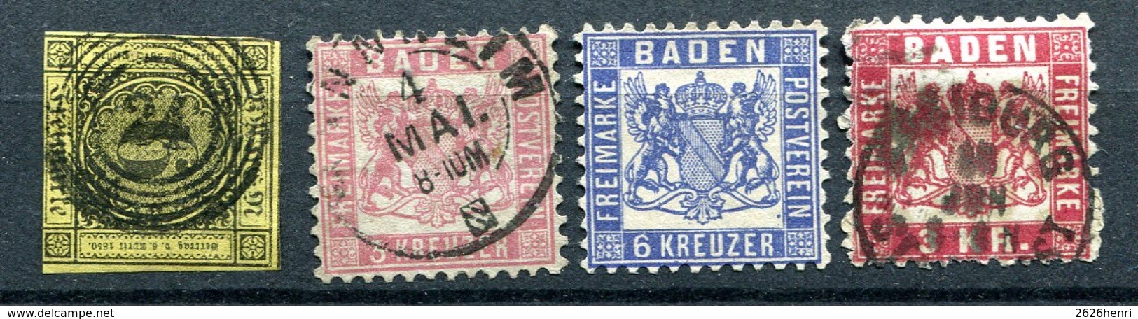 Lot Altdeutschland -Baden -, 1851 - Autres & Non Classés