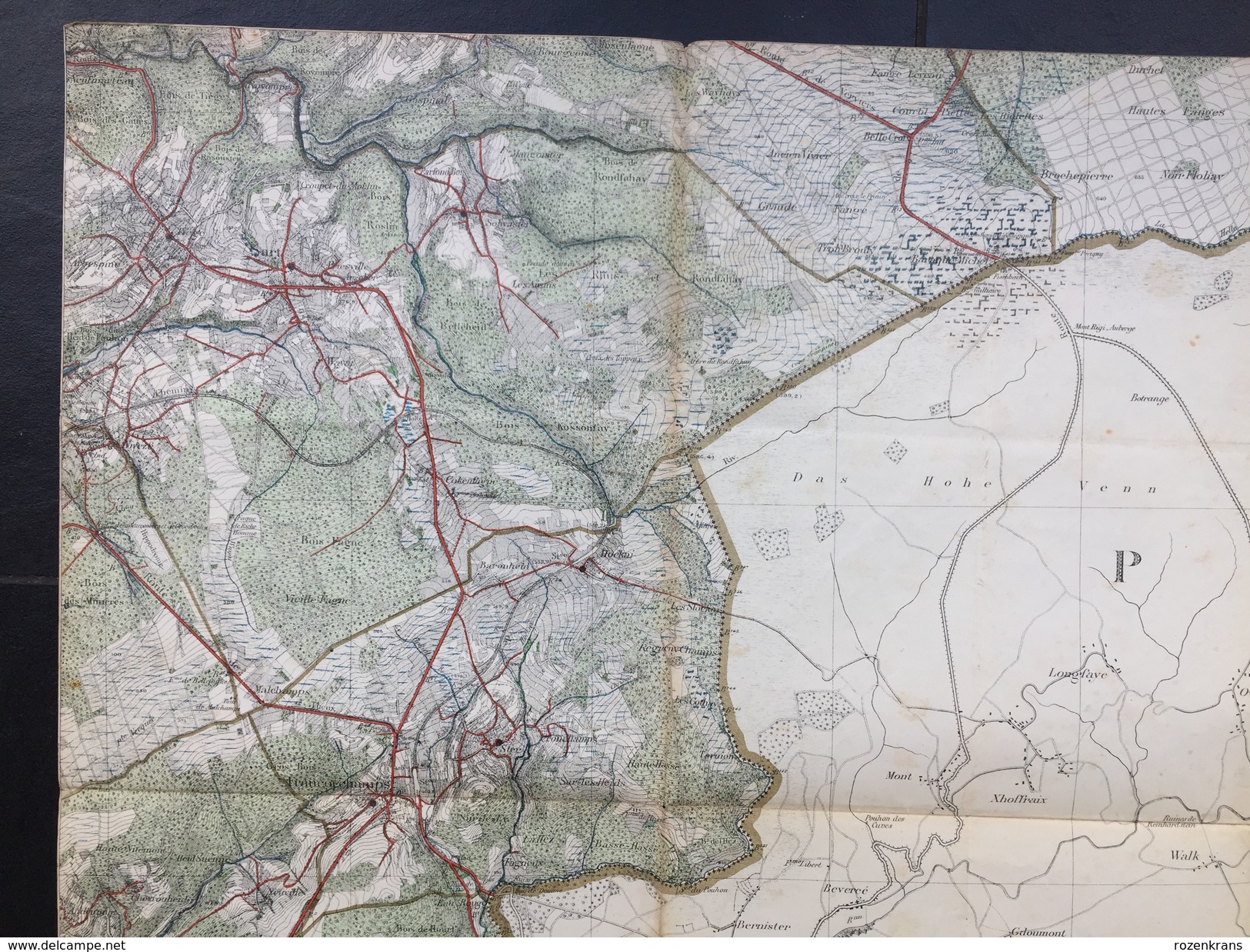 Topografische en militaire kaart STAFKAART 1906 Stavelot Francorchamps Sart Francheville Baraque Michel malmedy Botrange