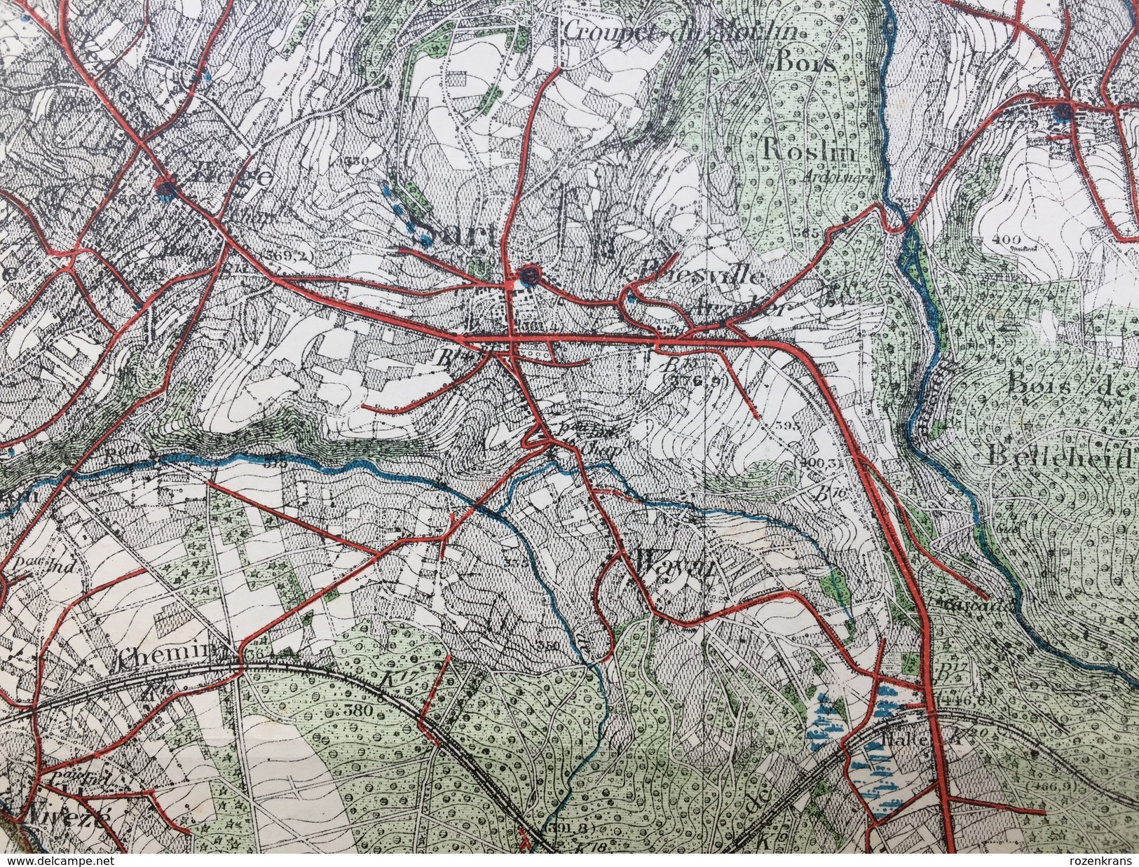 Topografische en militaire kaart STAFKAART 1906 Stavelot Francorchamps Sart Francheville Baraque Michel malmedy Botrange