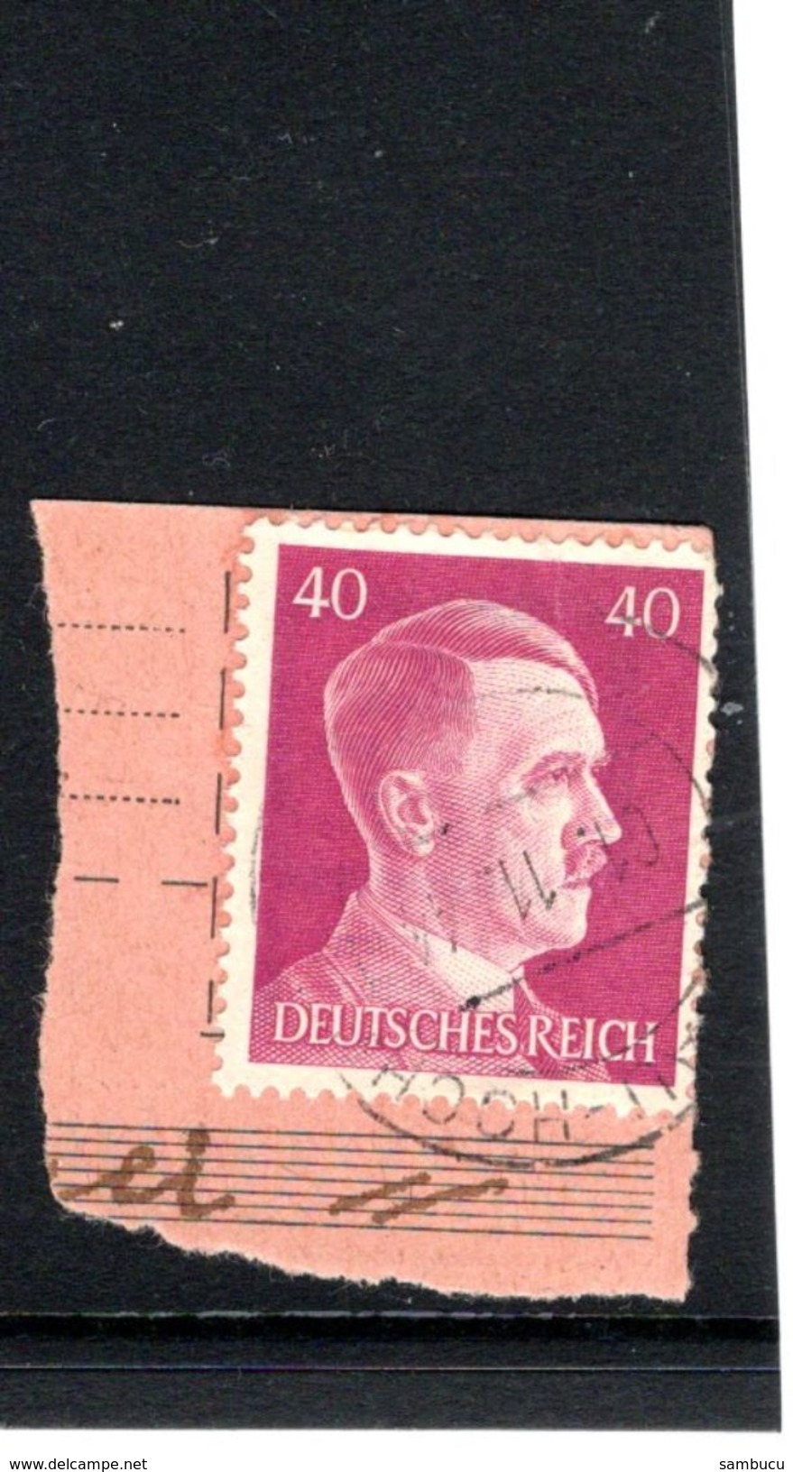 Kartenstück Gel. Von RHEINAU - HOCH Am 1.XI.1944 Mit 40 Pfennig Detsches Reich - Briefe U. Dokumente