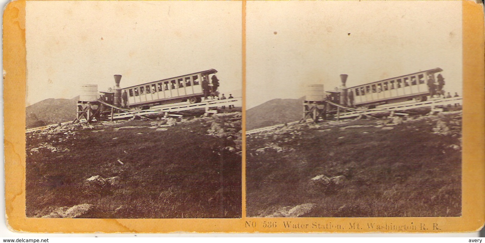 Water Station Mount Washington Cog Railway, Mount Washington, New Hampshire Stereoscope Card - Stereoscope Cards