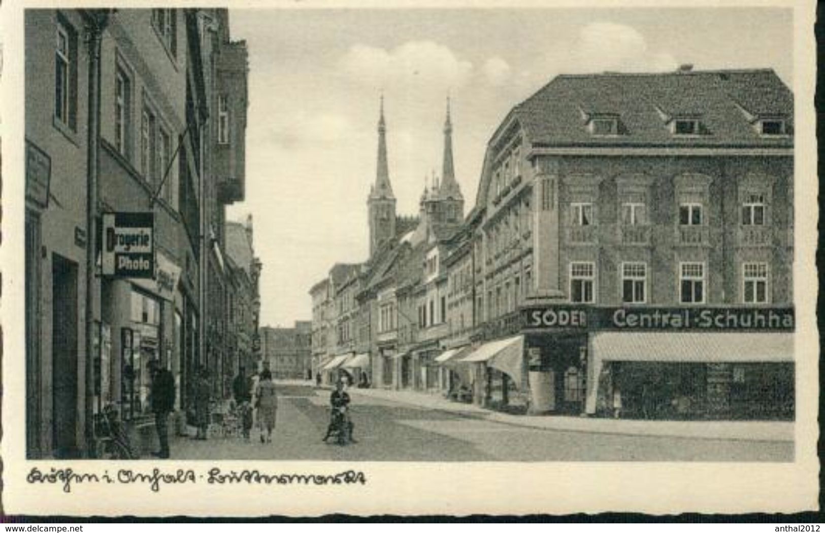 Rarität Köthen Anhalt Buttermarkt Central-Schuhhaus Söder Motorrad Drogerie Sw Um 1930 - Koethen (Anhalt)