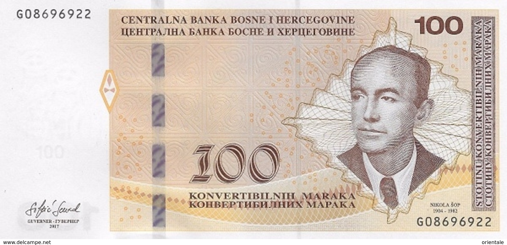 BOSNIA & HERZEGOVINA P.  86b 100 M 2017 UNC - Bosnia And Herzegovina