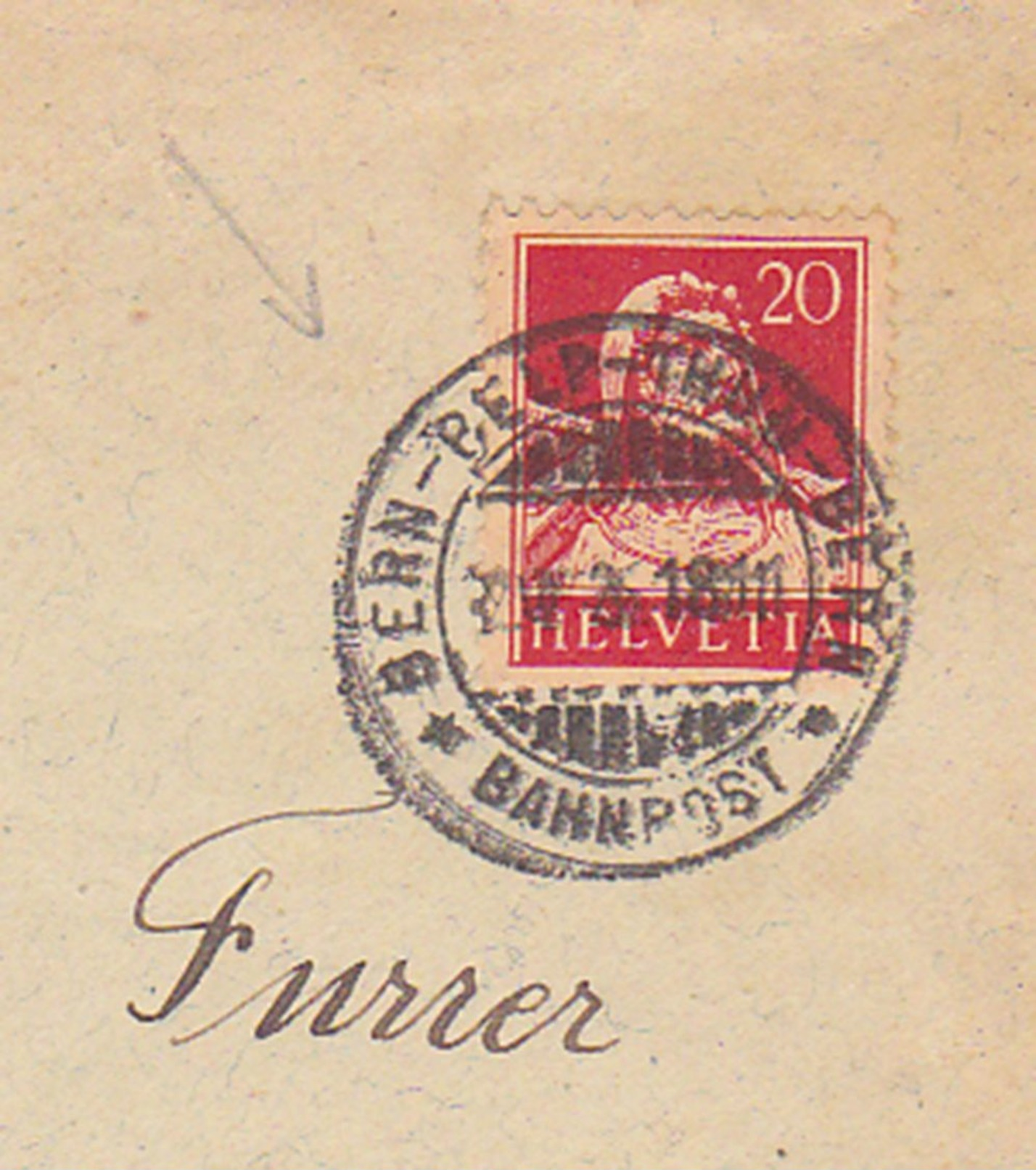 SWITZERLAND 1926 COVER TO REICHENBURG (Schwyz) RAILW.PM "Bern-Belp-Thun-Bern" - Belp