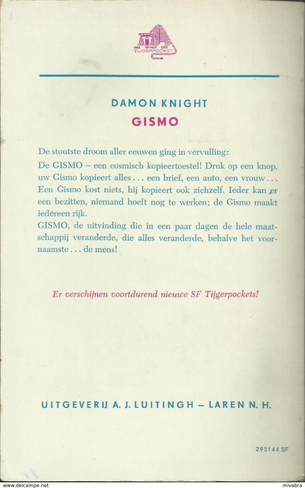 GISMO - DAMON KNIGHT - TIJGERPOCKET N° 144 - SF LUITINGH - Ciencia Ficción Y Fantasía