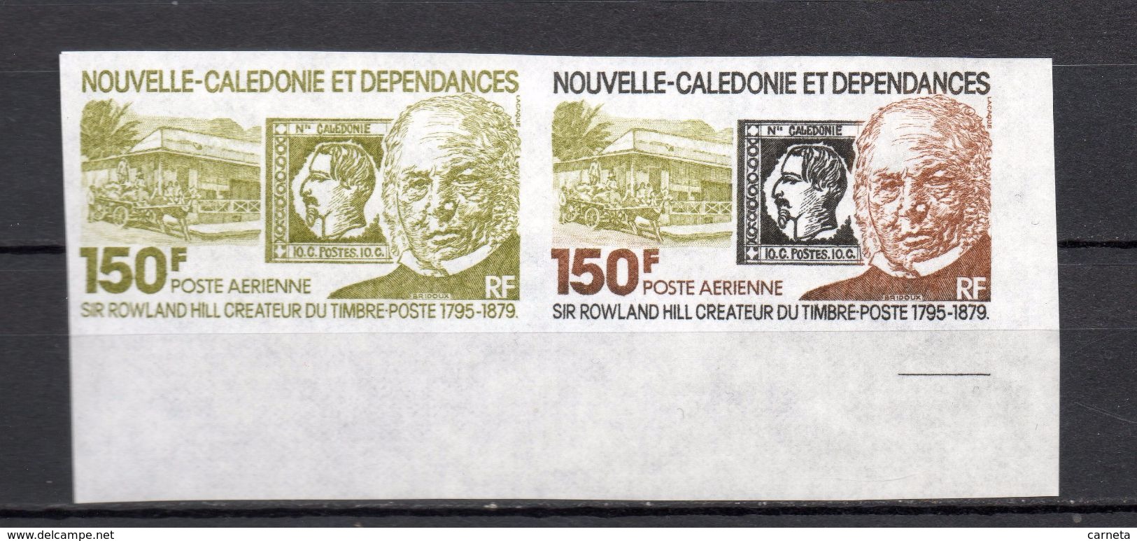 Nlle CALEDONIE PA N° 198 DEUX EXEMPLAIRES  ESSAI DE COULEUR  NEUF SANS CHARNIERE  COTE ?  ROWLAND HILL - Non Dentelés, épreuves & Variétés