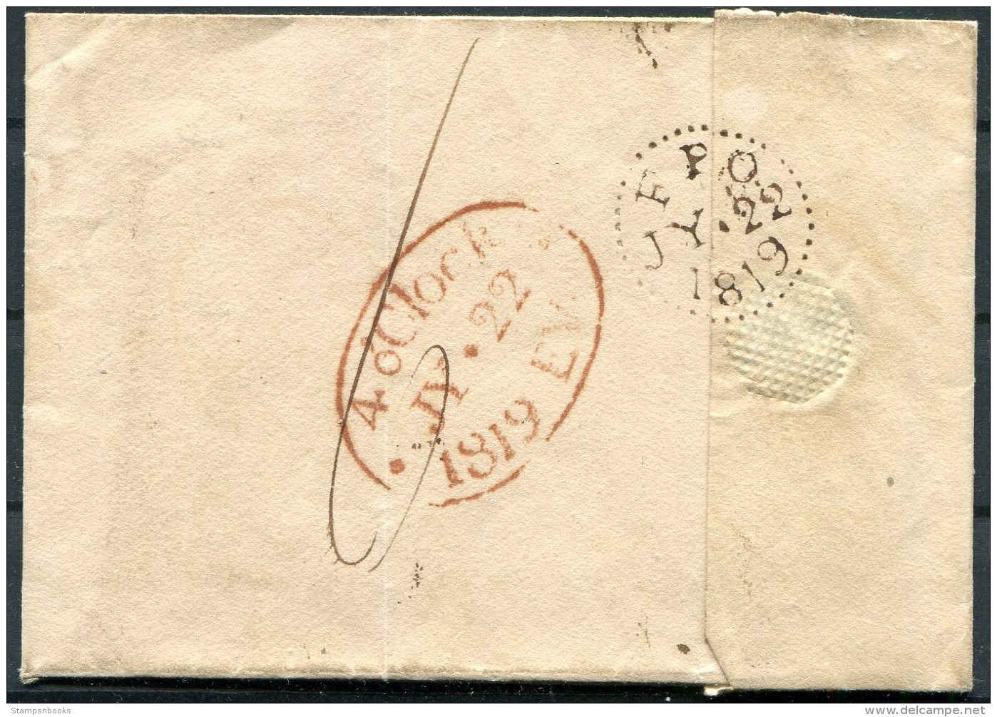 1819 Belgium Luyk Cover - London, England. '4 O'Clock' Arrival - 1815-1830 (Holländische Periode)