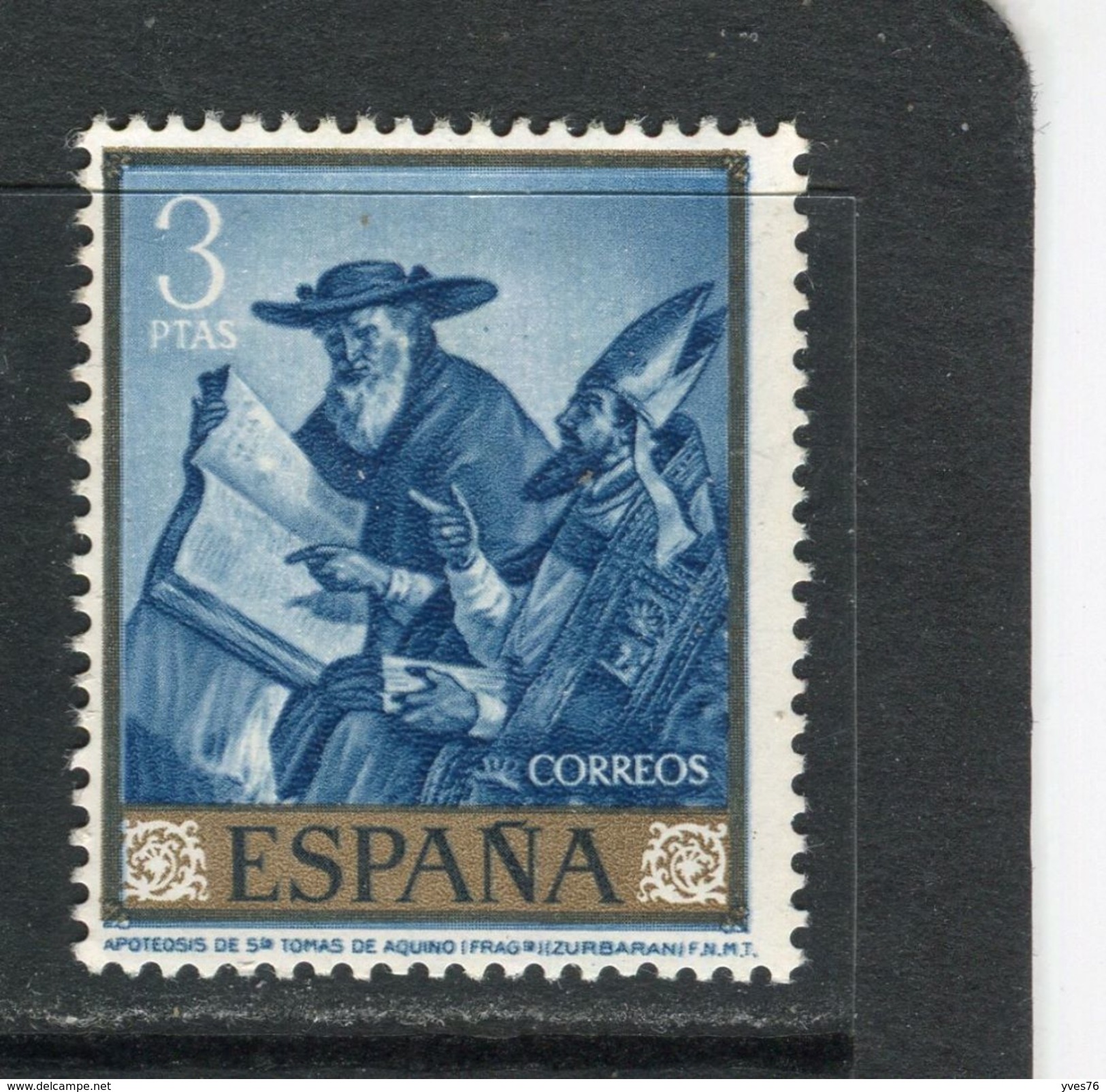 ESPAGNE - Y&T N° 1090** - Francisco De Zurbaran - Apothéose De Saint Thomas D'Aquin - Unused Stamps