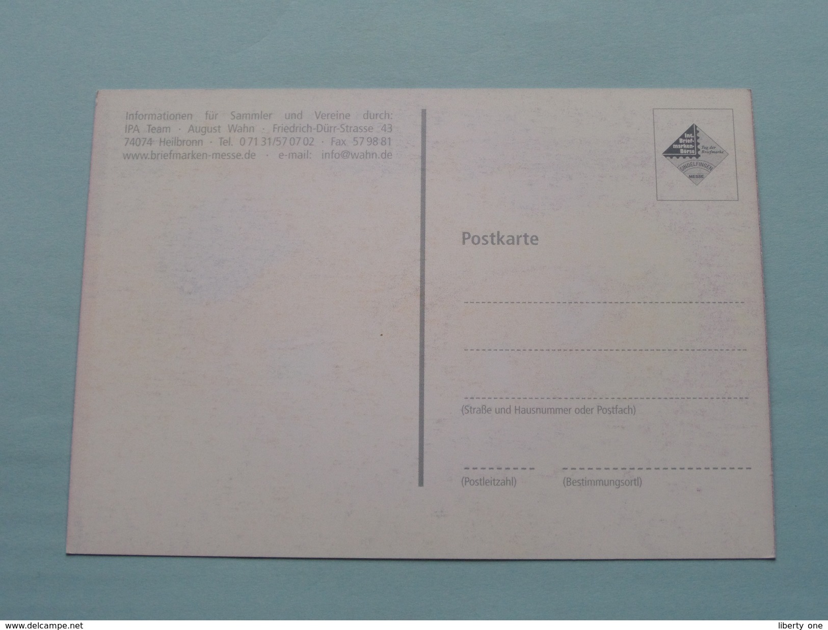 Int. Briefmarkenbörse SINDELFINGEN ( IPA ) Anno 2001 ( Zie Foto Voor Details ) !! - Bourses & Salons De Collections