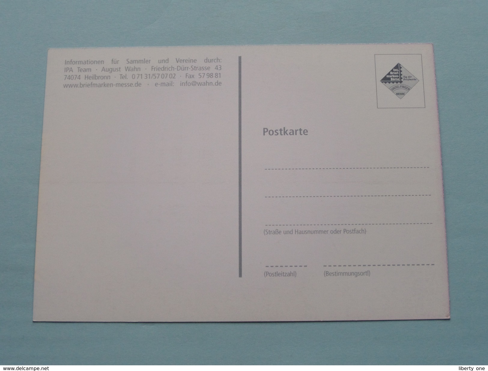 Int. Briefmarkenbörse SINDELFINGEN ( IPA ) Anno 2001 ( Zie Foto Voor Details ) !! - Bourses & Salons De Collections