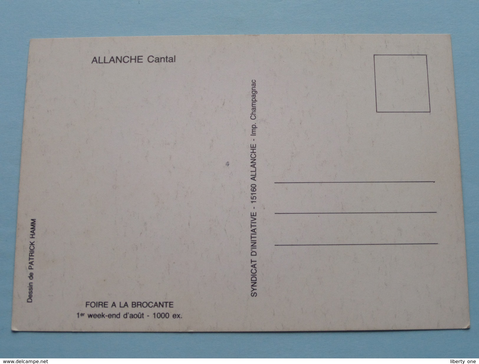 ALLANCHE Cantal - Foire A La Brocante ( Patrick Hamm ) Anno 1985 ( Zie Foto Voor Details ) !! - Bourses & Salons De Collections