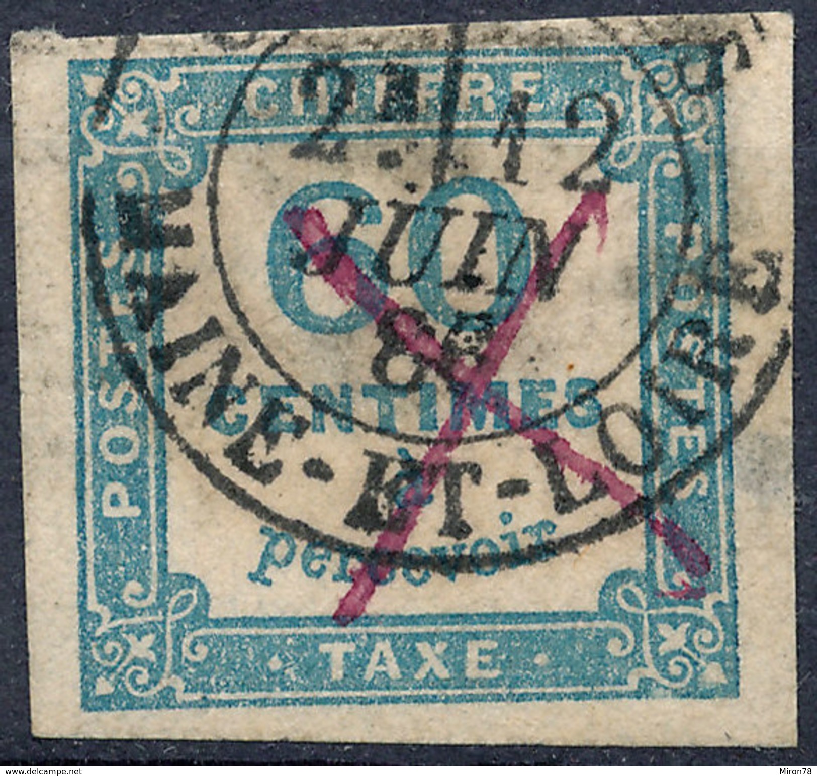 France Postage Due 1859 60c - 1859-1959 Oblitérés