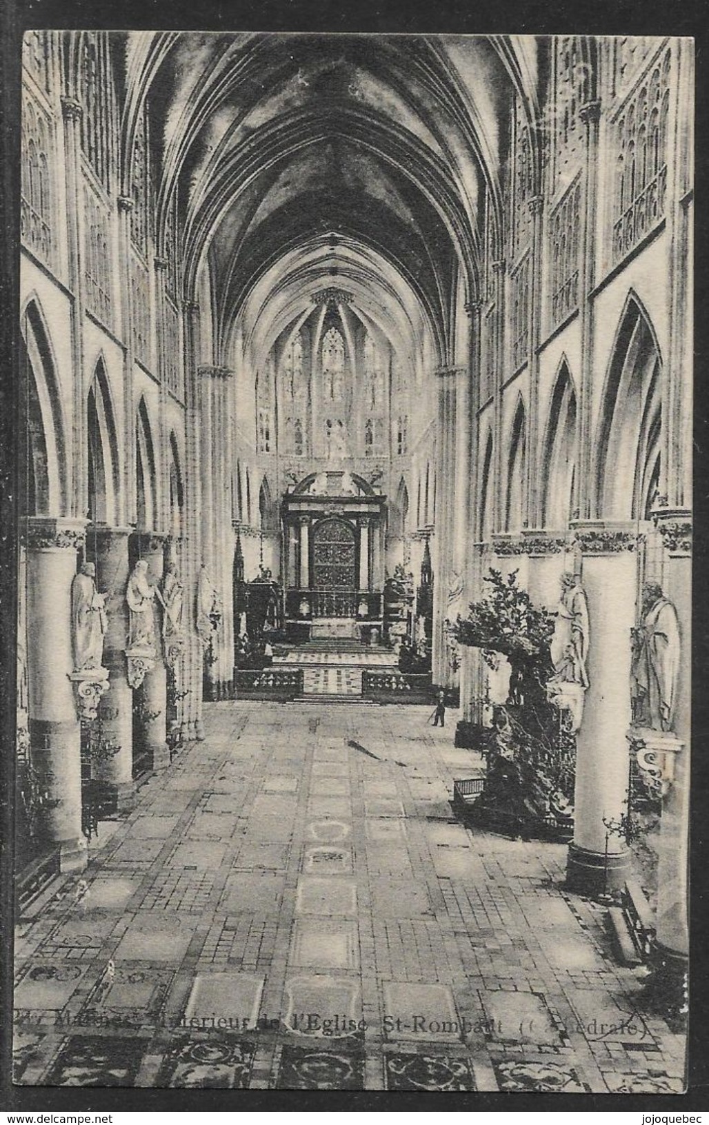 Carte Postale Ancienne De L'Intérieur L'église St. Rombart ( Cathédrale ) VINTAGE POSTCARD OF THE INTERIOR CHURCH ST. RO - Remicourt