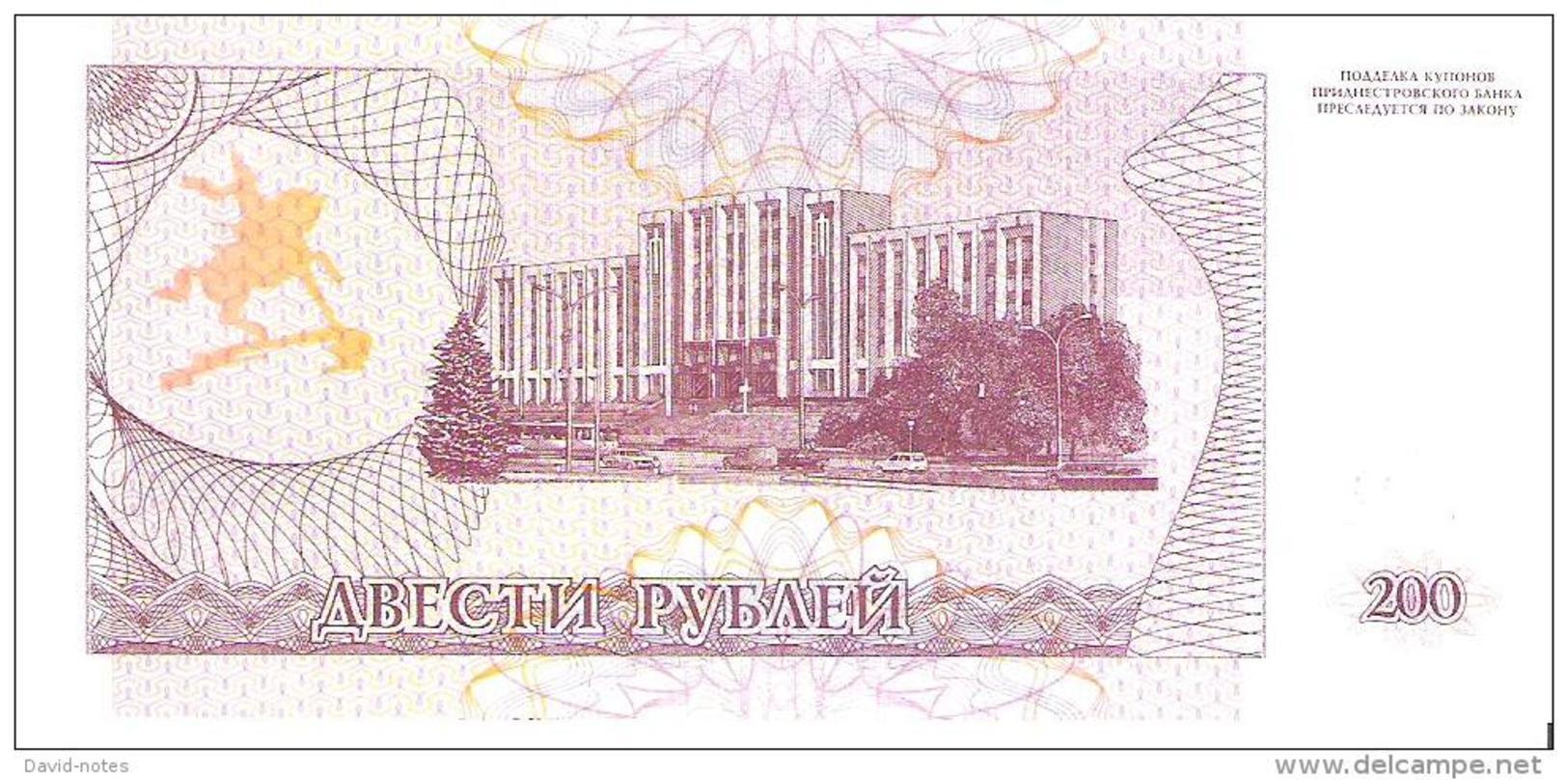 Transnistria - Pick 21 - 200 Rublei 1993 - Unc - Altri – Europa