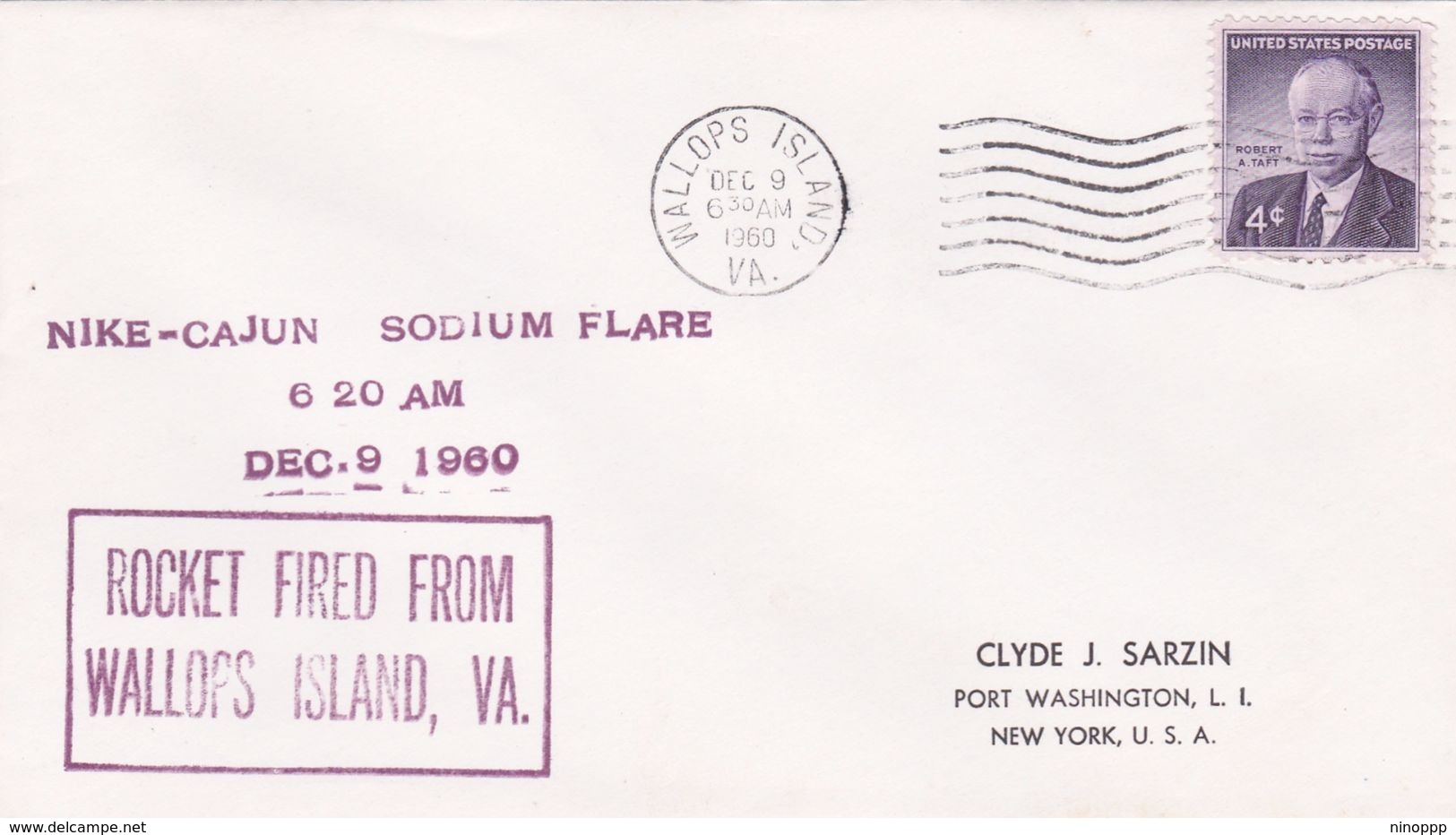 United States 1960 Rocket Fired From Wallops Island, Souvenir Cover - Covers & Documents