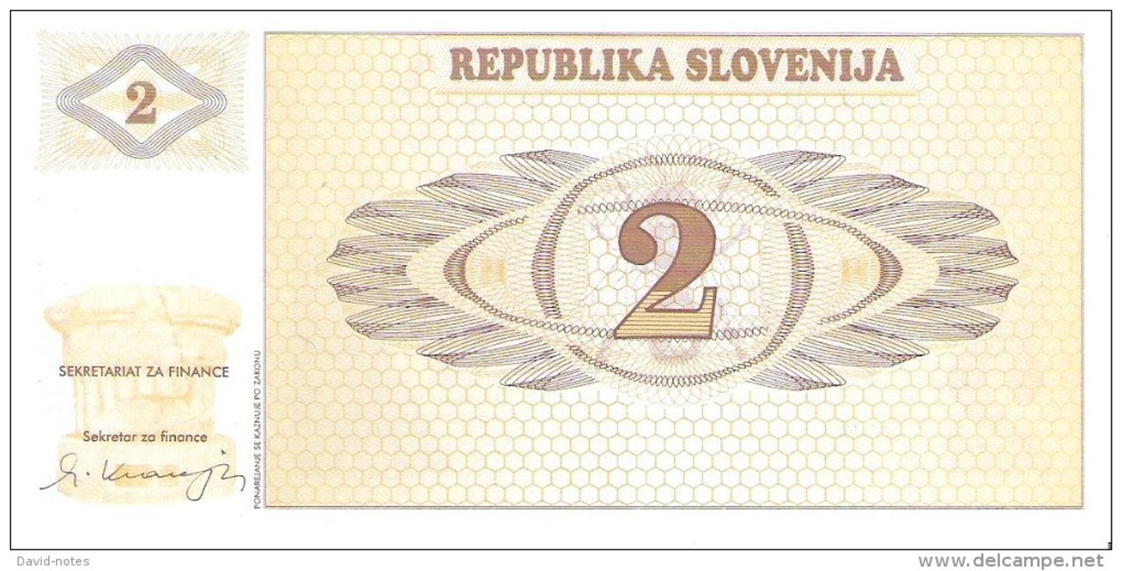 Slovenia - Pick 2 - 2 Tolarjev 1990 - Unc - Slovenia