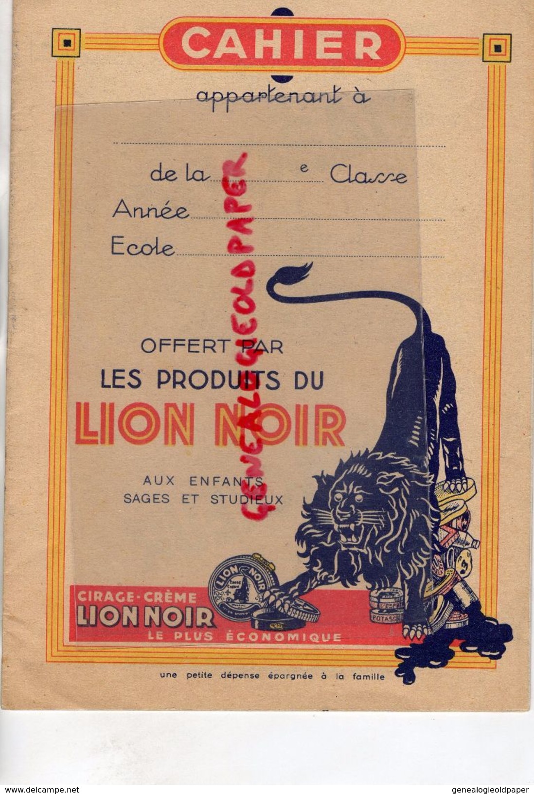 92- MONTROUGE PARIS- CAHIER CIRAGE DU LION NOIR - DETACHEUR DIABOLIC-LION BLANC-ARGENTIL MIROR - Chaussures