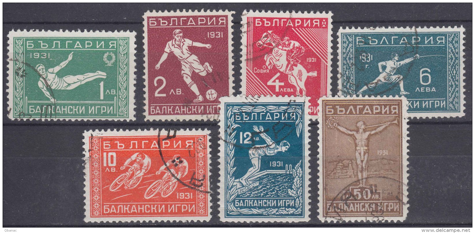 Bulgaria 1931 Sport Balkan Games Mi#242-248 Used - Used Stamps