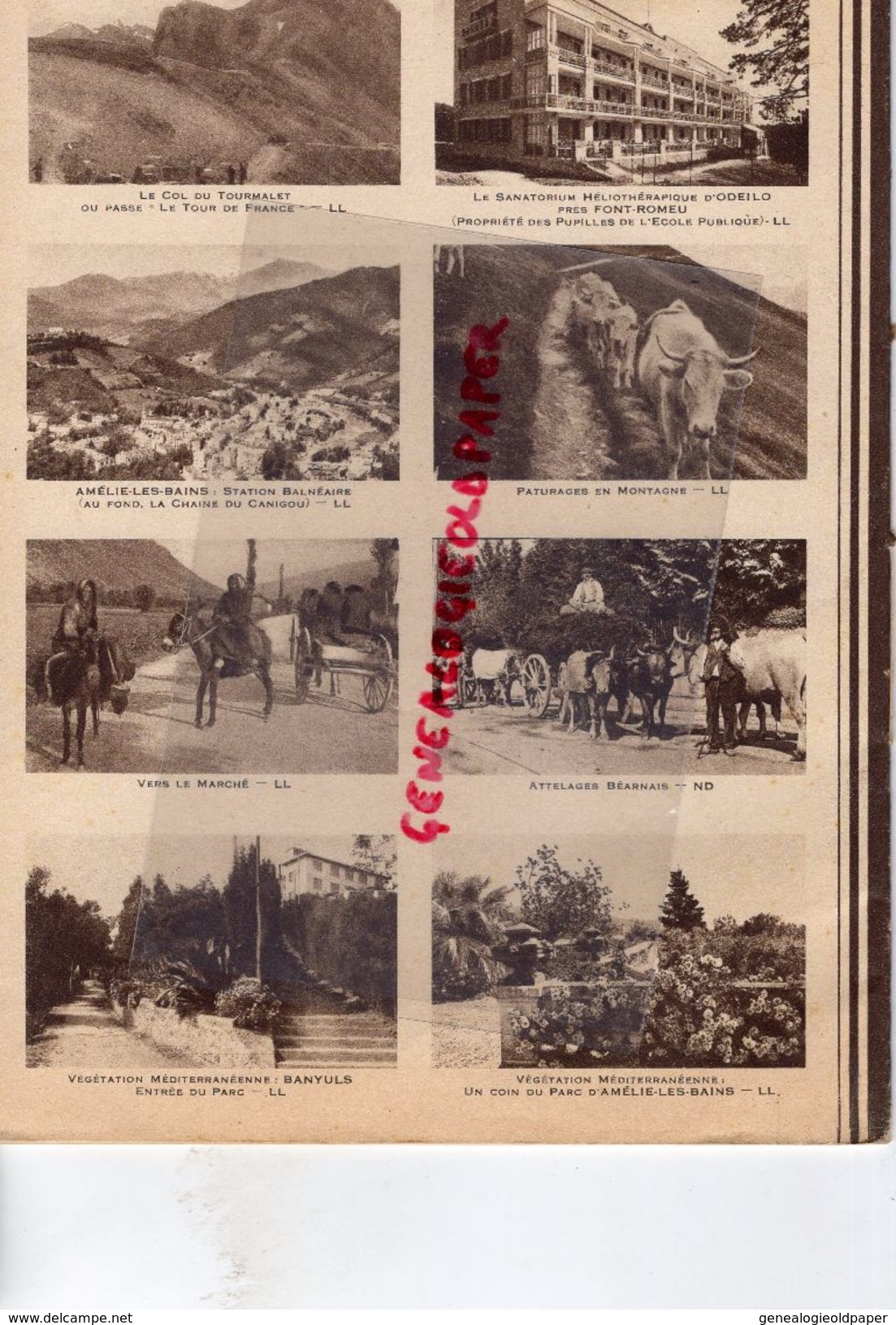 65- CIRQUE DE GAVARNIE- RARE CAHIER PYRENNEE- PUF GUERET- TOURLALET-AMELIE BAINS-ODEILO FONT ROMEU-BANYULS-ATTELAGE - Autres & Non Classés