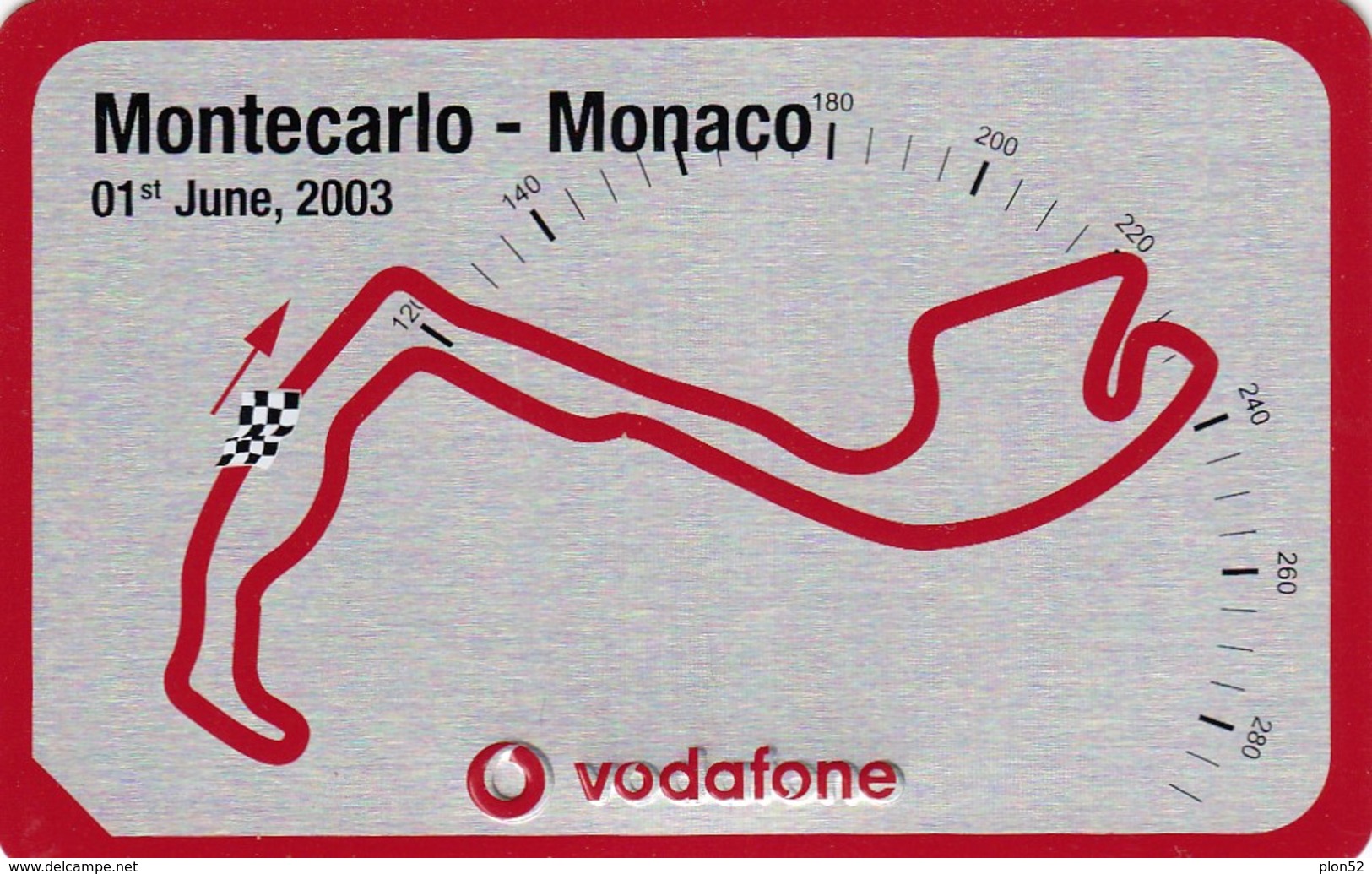 11119-GRAN PREMIO DI MONTECARLO(MONACO) - 1 GIUGNO 2003 - TARGHETTA IN METALLO DELLA VODAFONE-CIRCUITO PISTA - Automobilismo - F1