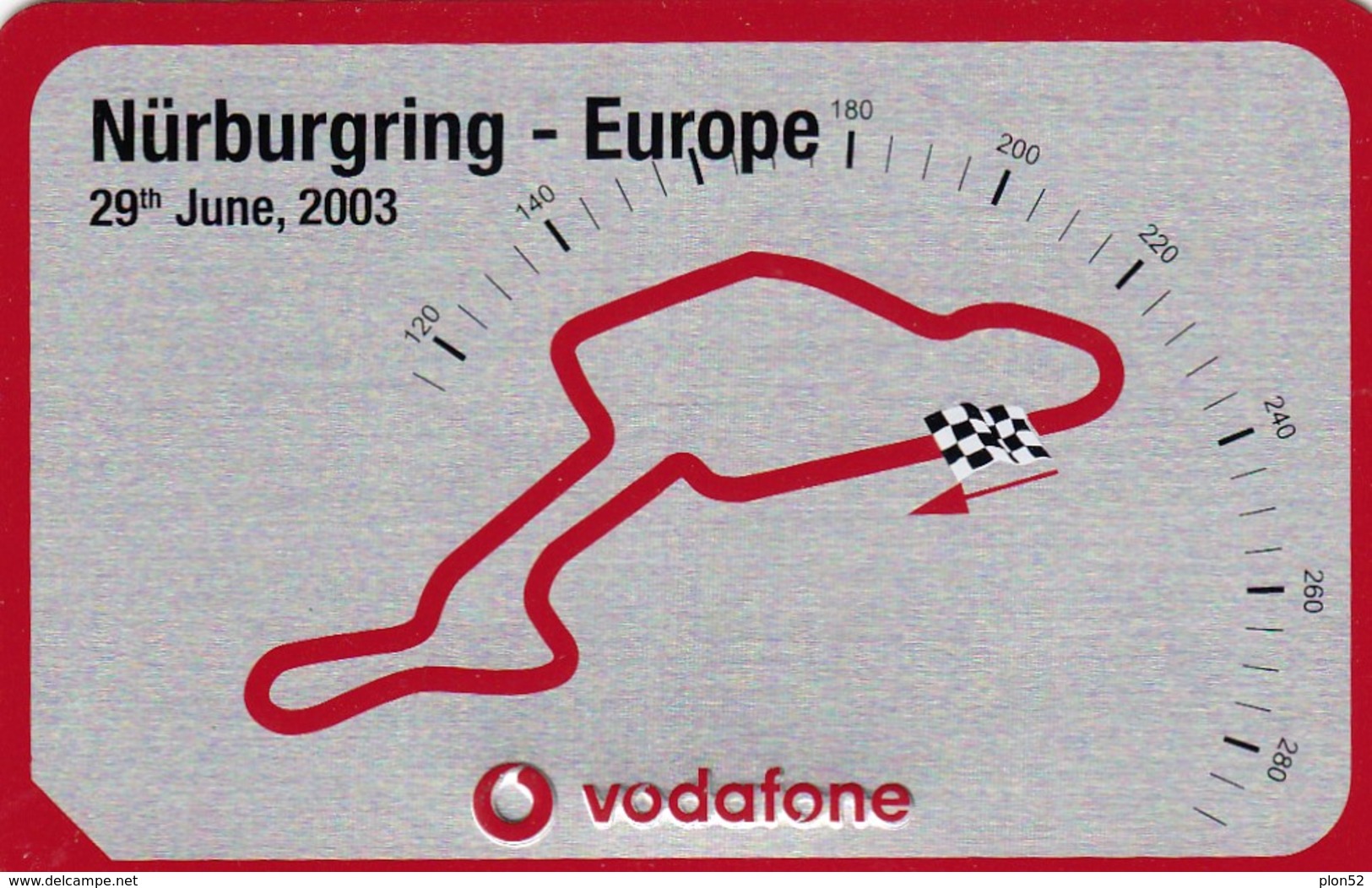 11120-GRAN PREMIO DI NURBURGRING(GERMANIA) - 29 GIUGNO 2003 - TARGHETTA IN METALLO DELLA VODAFONE-CIRCUITO PISTA - Automobilismo - F1