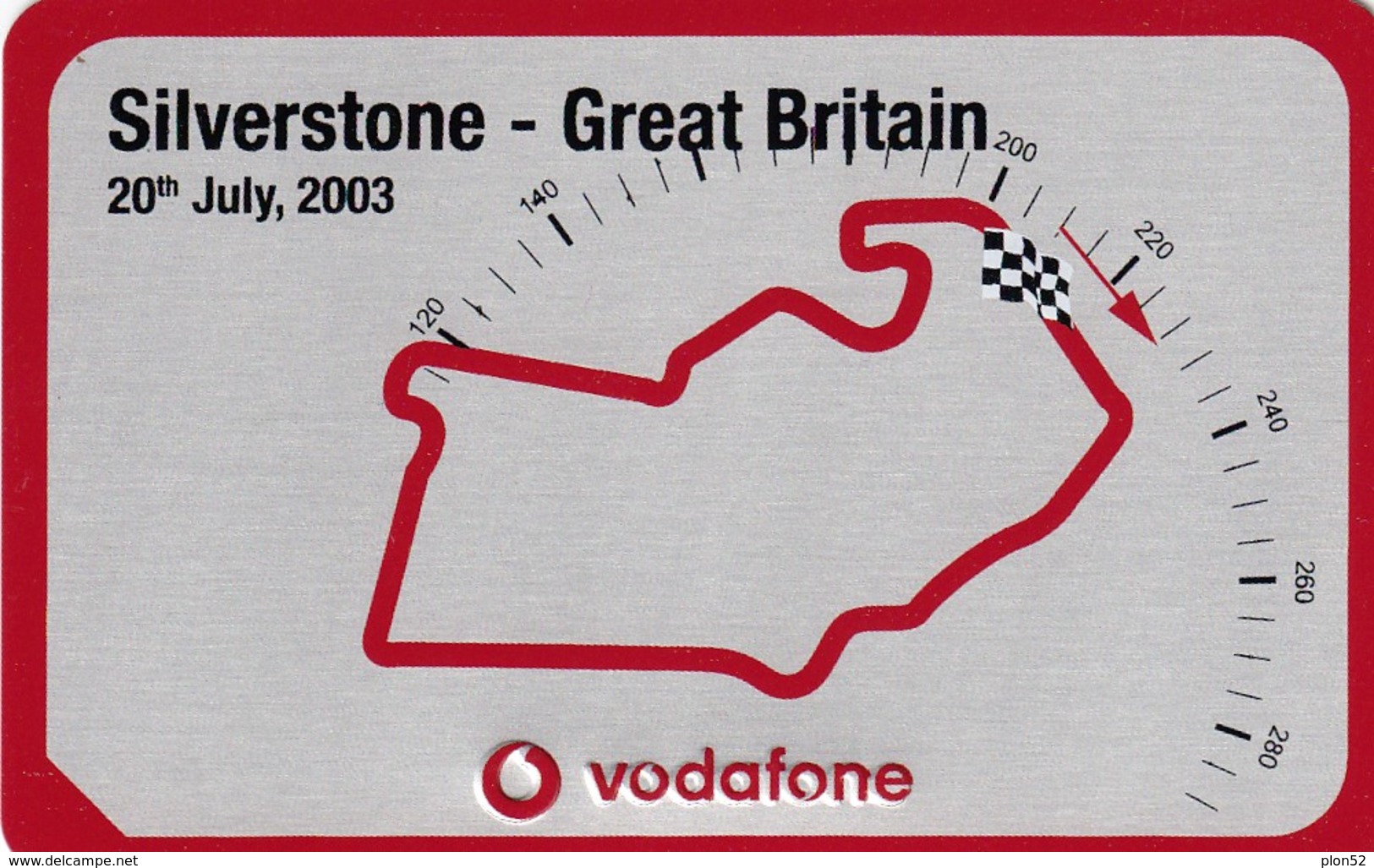 11121-GRAN PREMIO DI SILVERSTONE(REGNO UNITO) - 20 LUGLIO 2003 - TARGHETTA IN METALLO DELLA VODAFONE-CIRCUITO PISTA - Automobile - F1