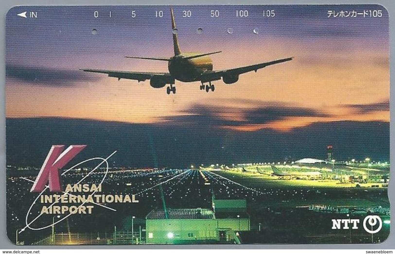 JP.- Japan, Telefoonkaart. Telecarte Japon. KANSAI INTERNATIONAL AIRPORT. - NTT - Avions
