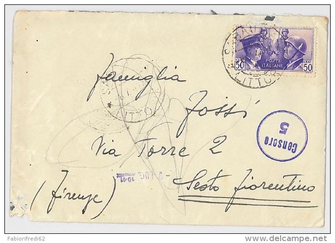 LETTERA VIAGGIATA 1941 VERIFICATA CENSURA AFFRANCATA ITALO GERMANICA (SX112 - Storia Postale