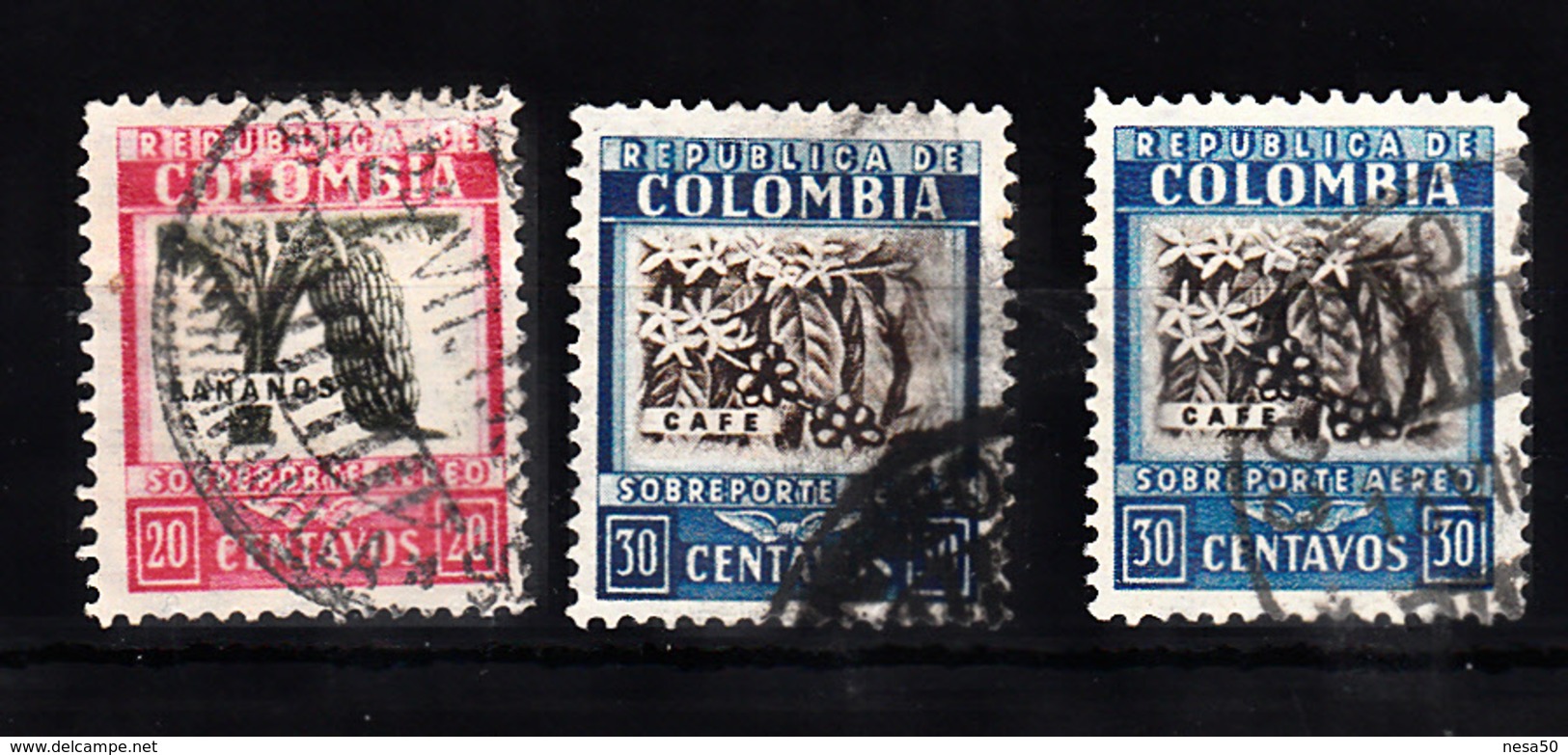 Colombia 1932 Mi Nr 331 + 333 ; Koffie En Bananen - Colombia