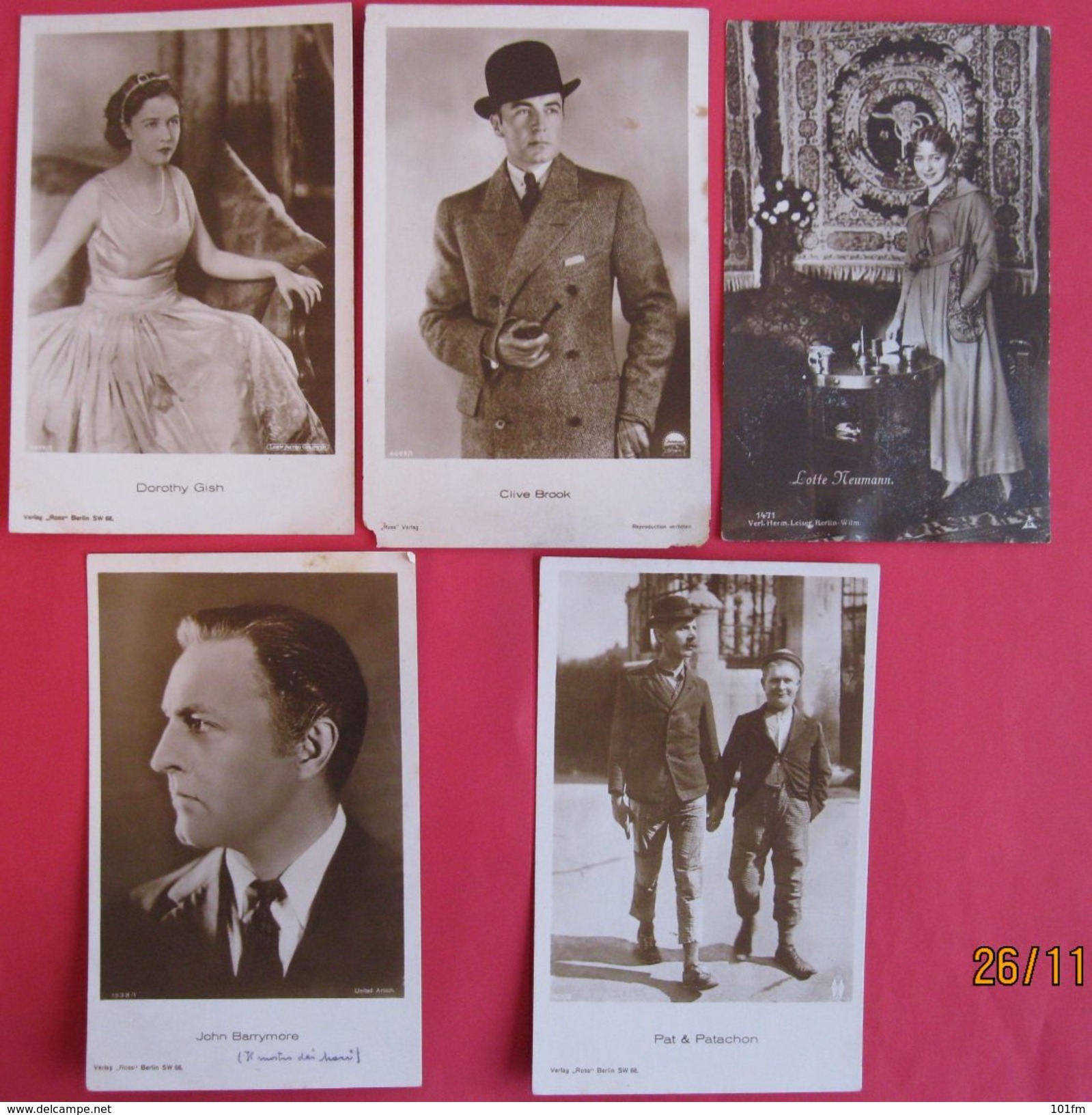 Lot 11 Old Postcards - Popular Actors, Early 1930 - 5 - 99 Postales