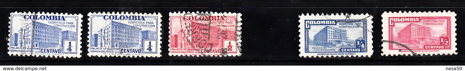 Colombia Toeslag 1940 + 1945 Resp Mi Nr  8 + 9 En 23 +24 - Colombia