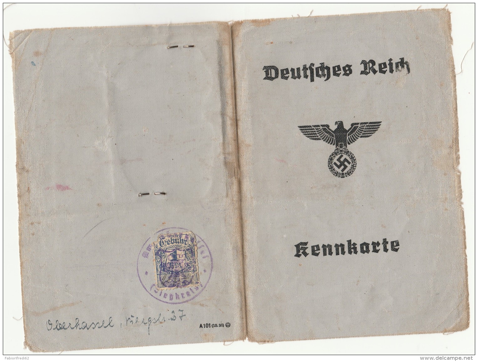 DOCUMENTO IDENTITA DEUTSCHES REICH 11942 (SY110 - Timbri Generalità