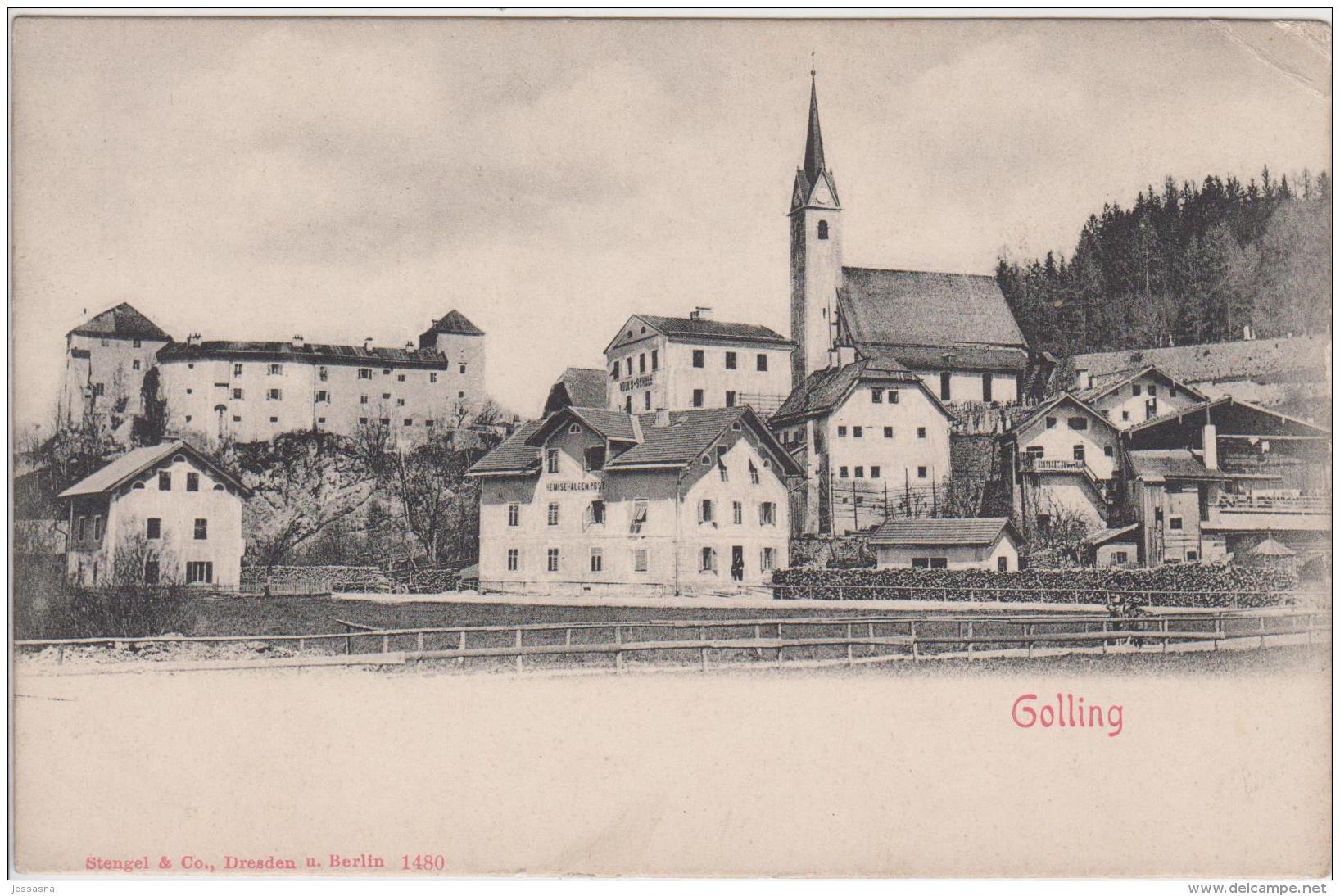 AK - Salzburg - Golling - Ortsansicht Mit Remise - Alten Post- 1900 - Golling