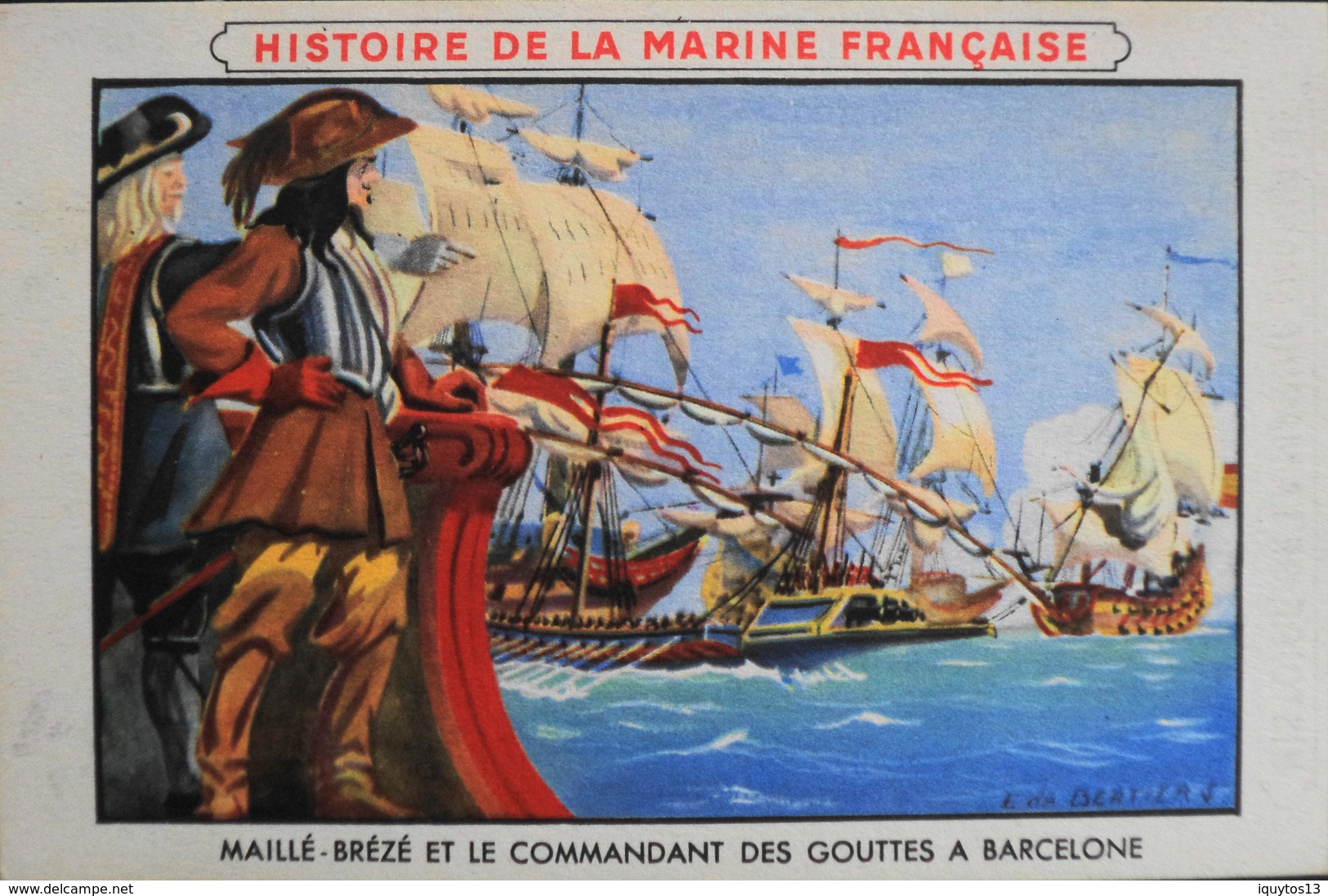 Très Belle Chromo. Offert Par LION NOIR Cirage Créme - HISTOIRE De La MARINE FRANCAISE N° 3 Maillé-Brézé Et Le Com - TBE - Bateaux