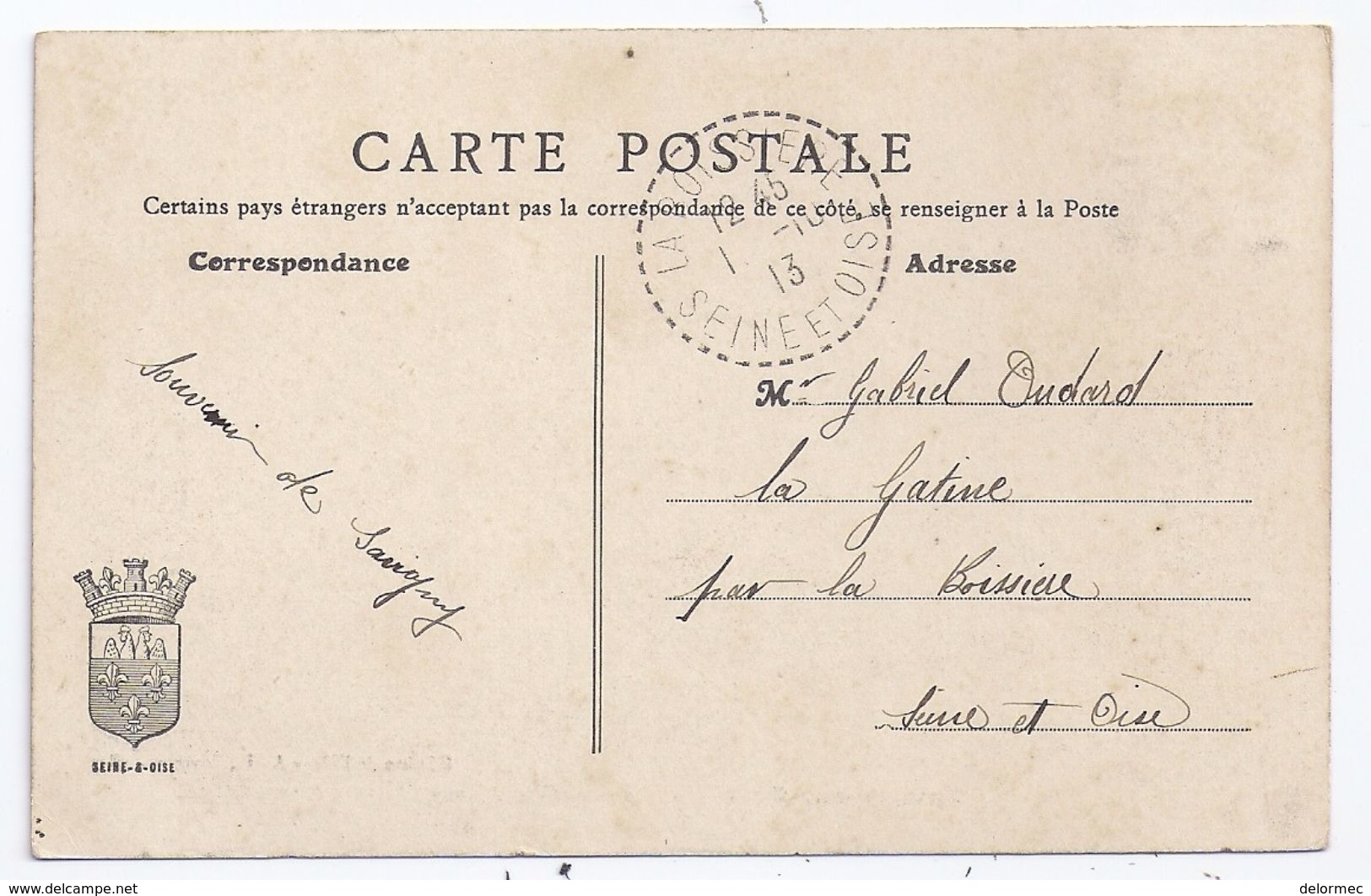 CPA Savigny Sur Orge Château De Grand Vaux écrite Timbrée 1913 - Savigny Sur Orge
