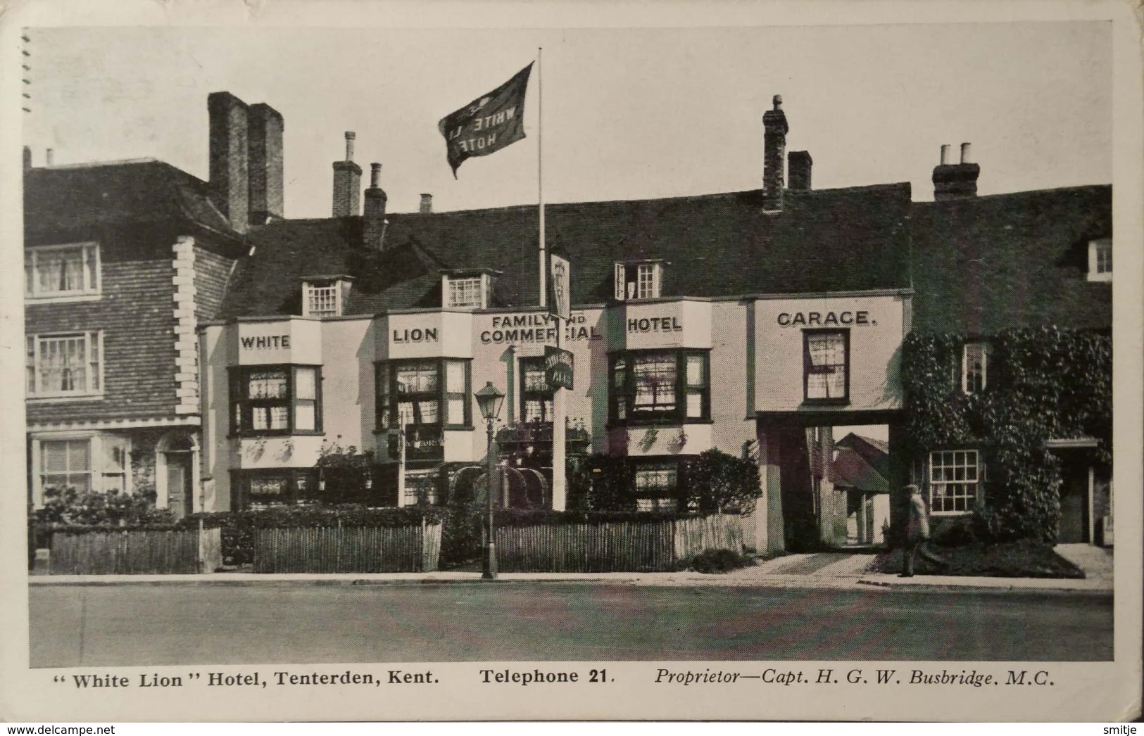 TENTERDEN KENT 1924 HOTEL WHITE LION PROP. BUSBRIDGE - 2 SCANS - Other & Unclassified