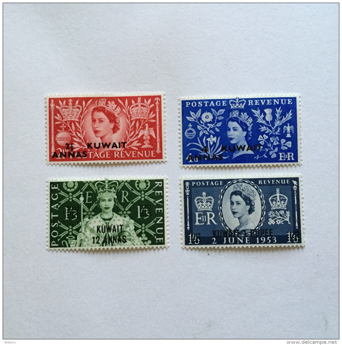 KUWAIT 1953 QEII Coronation Set Lhm Cv&pound;14.50 - Kuwait