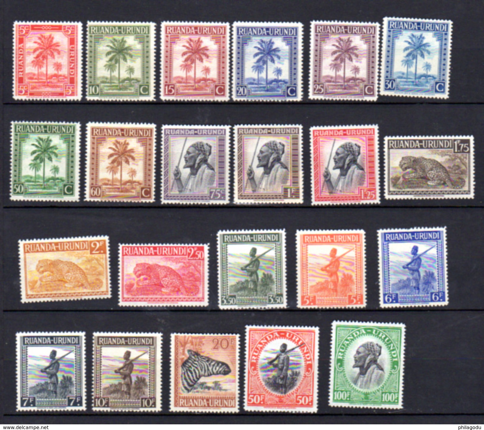 1942    Palmiers, Indigènes, Animaux, 126 / 147**, Cote 44 €, - Unused Stamps