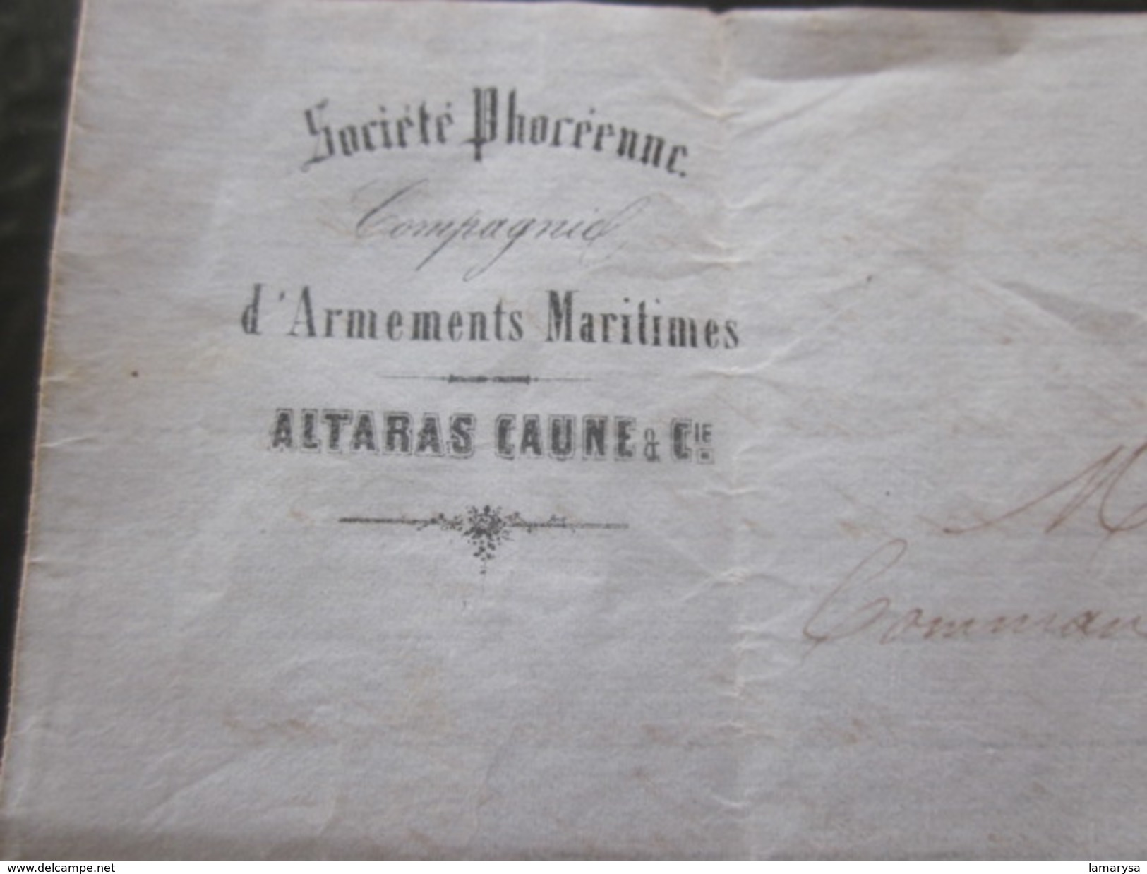 1860 Manuscrit Bill Of Lading Connaissement Instructions Armement Mariti Bateau Vapeur"Pithéas"Lettre à Capitaine Fontan - Manuscripts