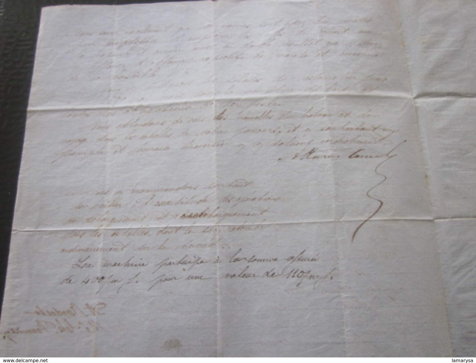 1860 Manuscrit Bill of Lading Connaissement Instructions armement mariti Bateau Vapeur"Pithéas"Lettre à Capitaine Fontan