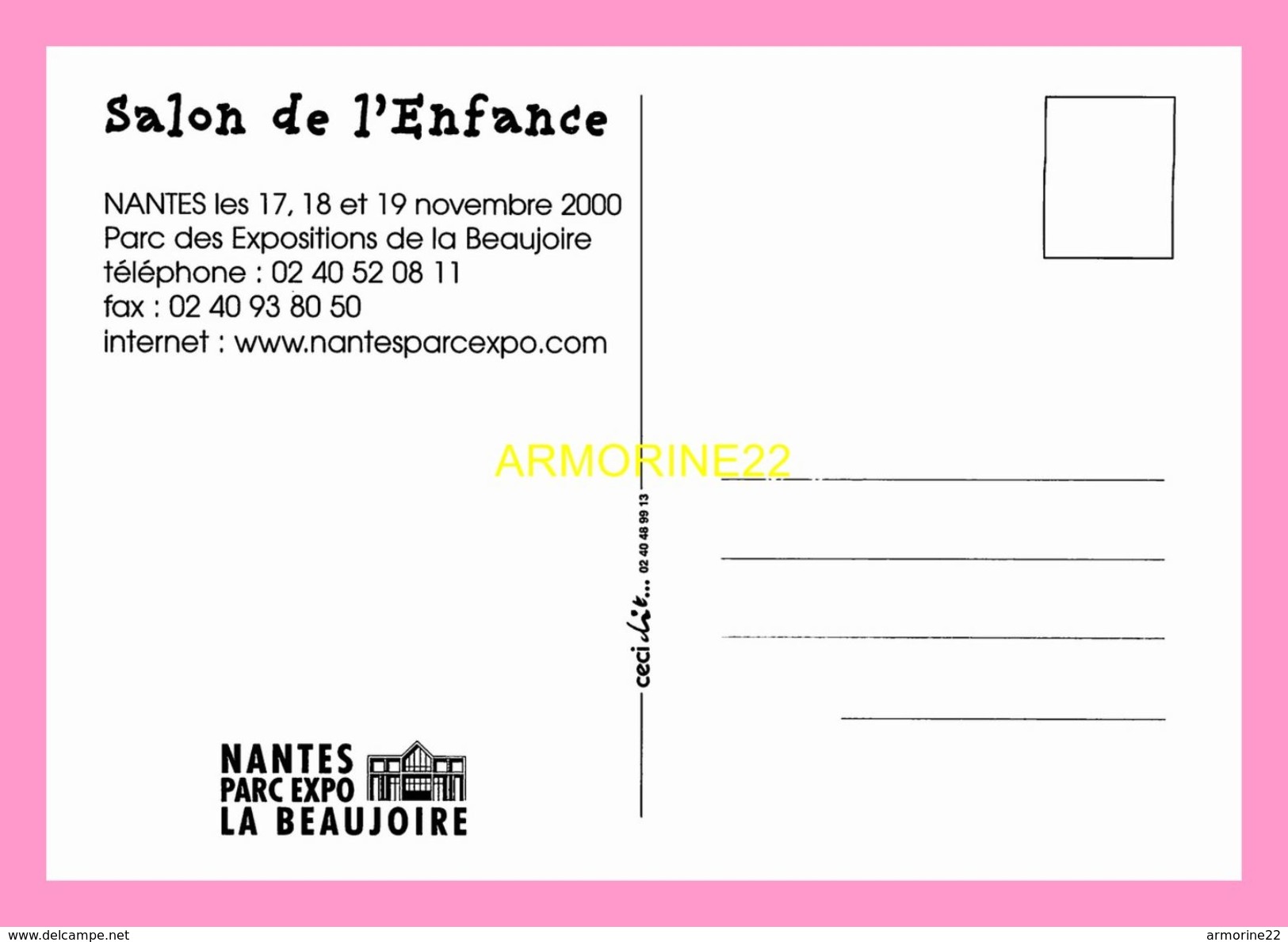 CPM CARTE COM   NANTES  Salon De L Enfance  2000 - Altri & Non Classificati