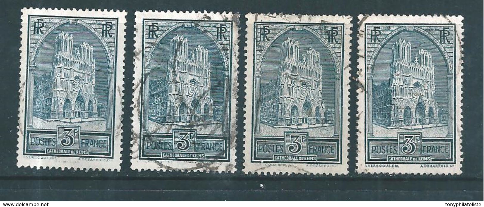 France Timbre De 1929/31 N°259  (les 4 Types)  Oblitérés - Used Stamps