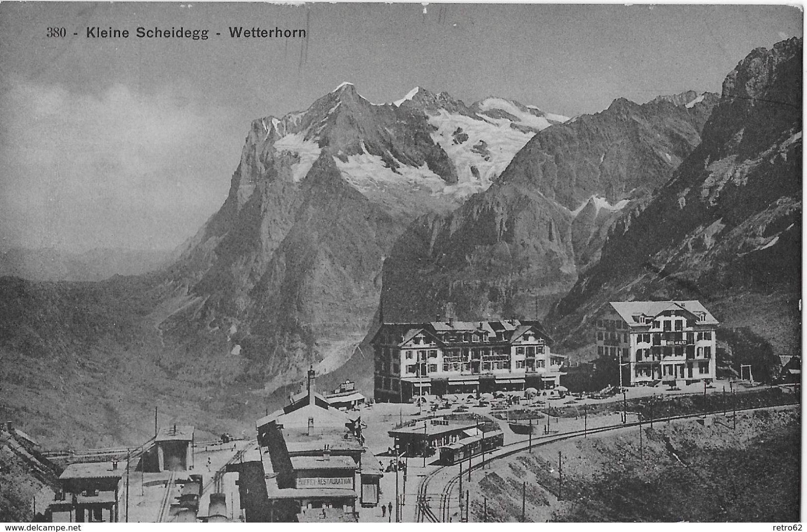 KLEINE SCHEIDEGG → Bahnhofgelände Mit Zug Und Den Hotels, Ca.1910 - Autres & Non Classés