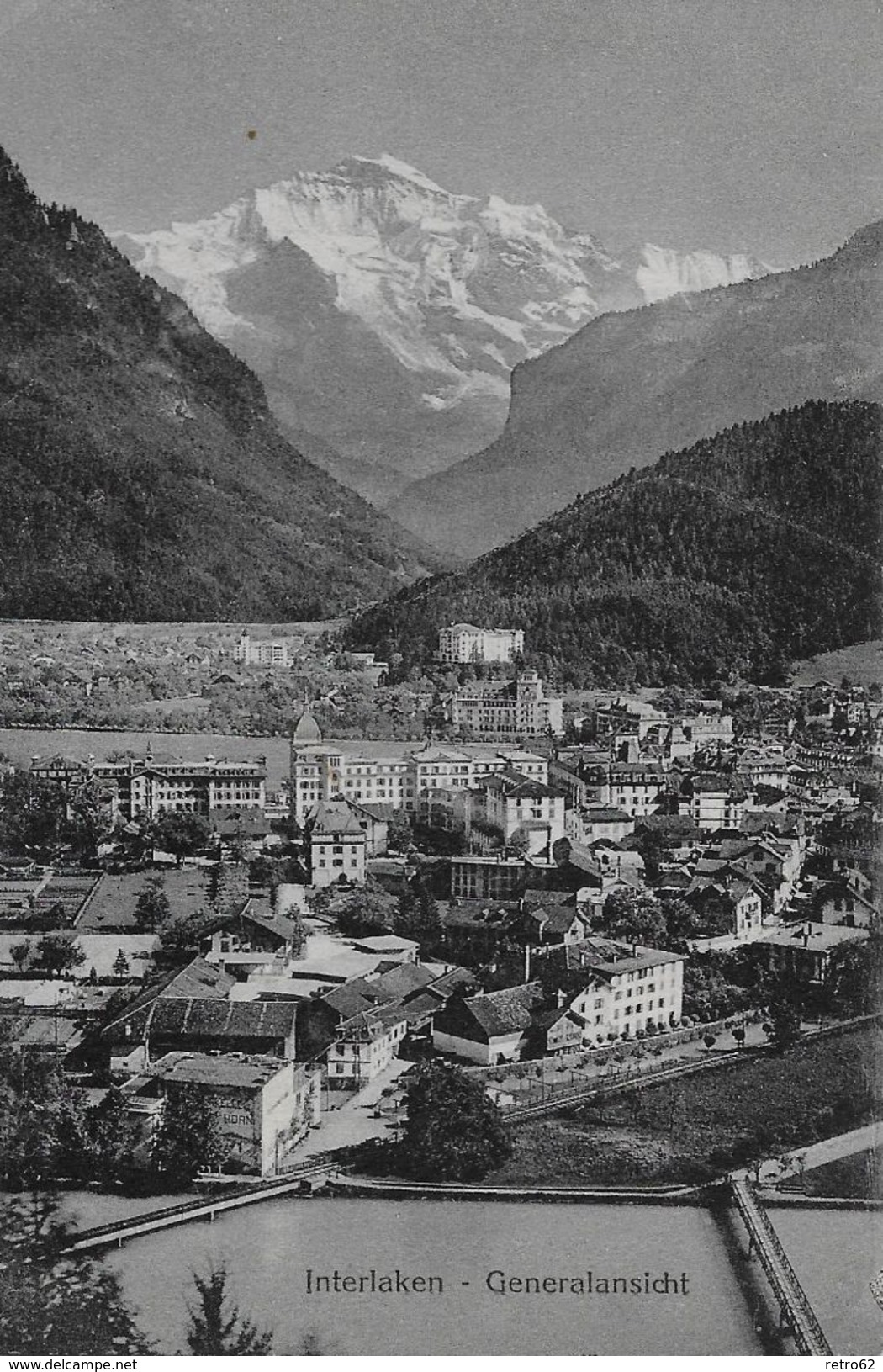 INTERLAKEN → Generalansicht, Lichtdruck Ca.1920 - Interlaken