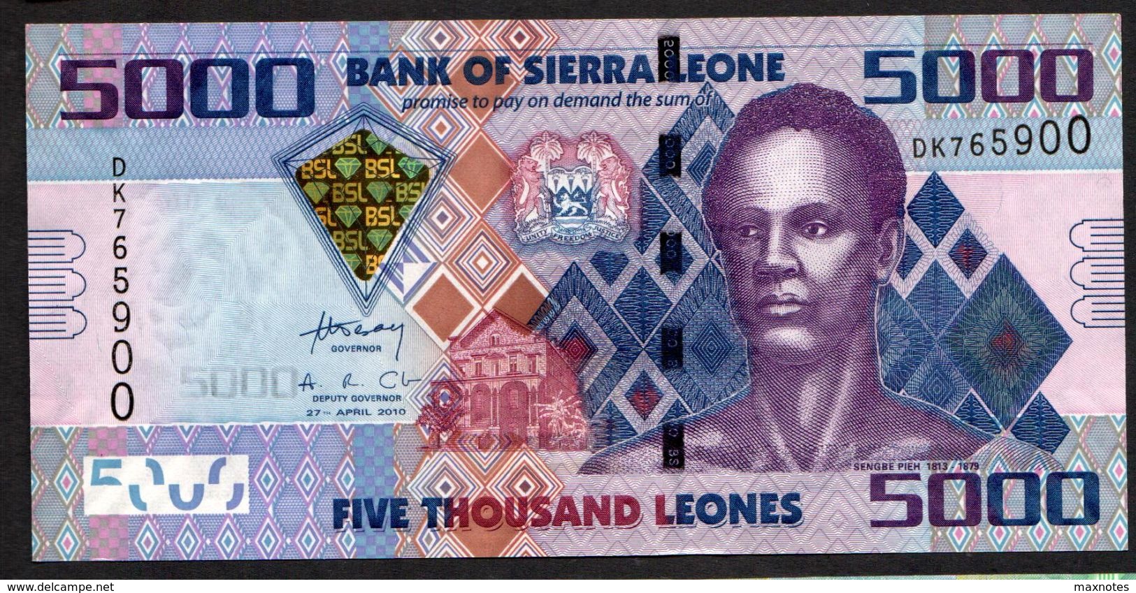 SIERRA LEONE : 5000 Leones - 2010  - UNC - Sierra Leone