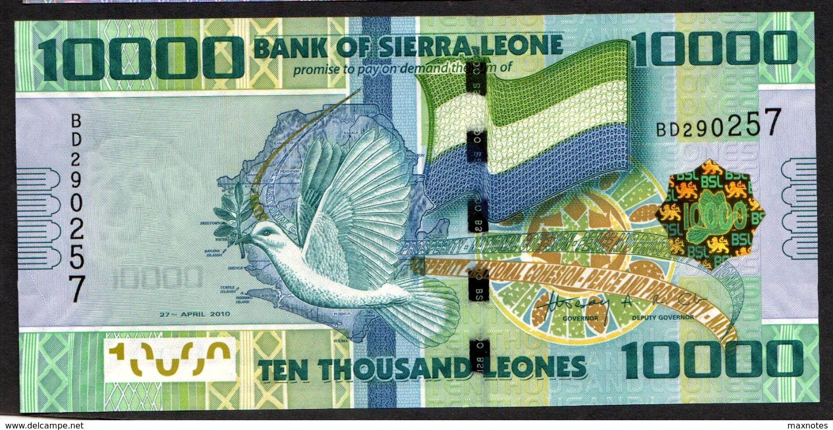 SIERRA LEONE : 10000 Leones - 2010  - UNC - Sierra Leone