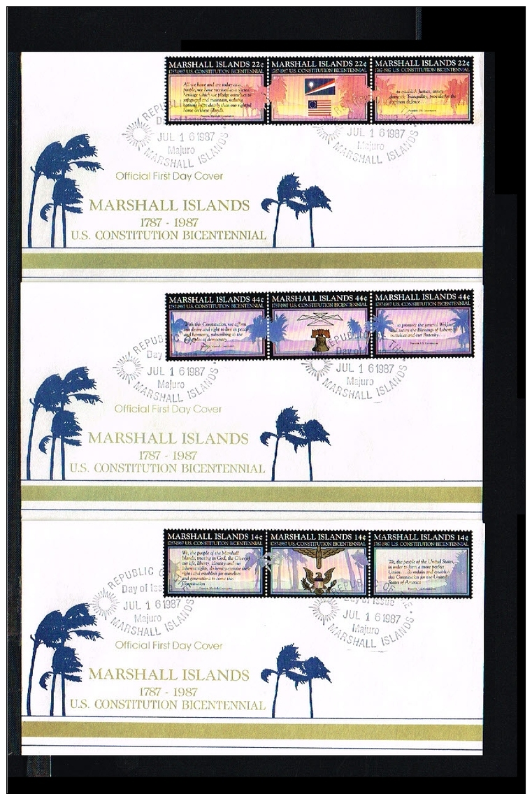 History - Bicentennial - US Constitution - FDC Marshall Islands 1987 [FH081] - Onafhankelijkheid USA