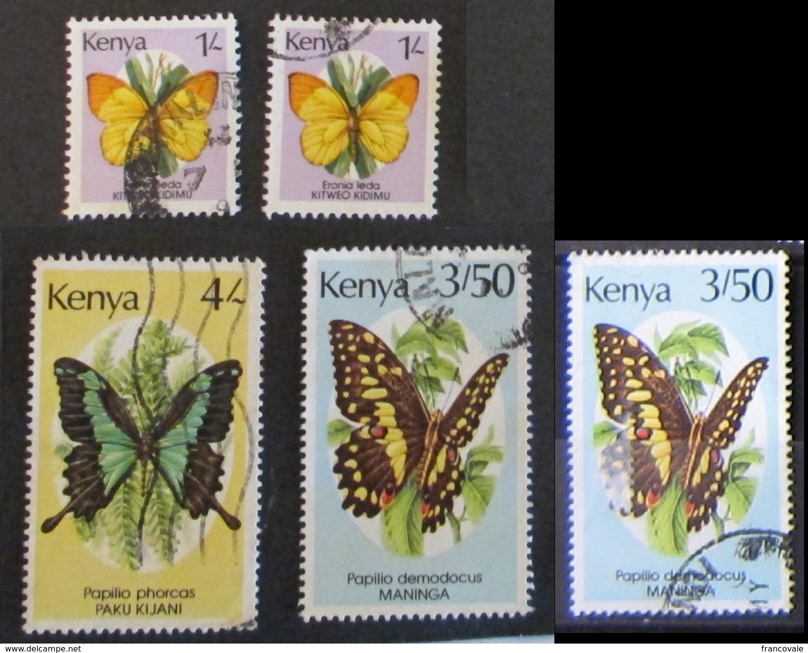 Kenya 1988 - 1990 Butterfly Papillon 5 Stamps Used - Kenia (1963-...)